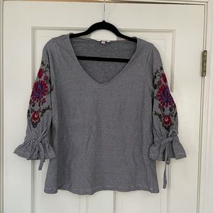 Skies Are Blue Embroidered Shirt